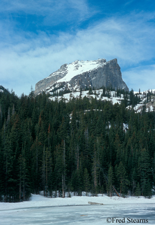Rocky Mountain NP  Hallett Peak ove a Thawing Bear Lake